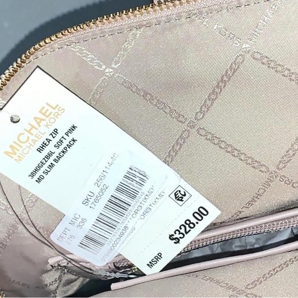 Michael Kors Rhea Slim Backpack - Blush Pink with Gold Hardware - Picture 3 of 7